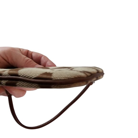 Coach Signature Wristlet Pouch Bag Brown & Beige - Picture 4 of 6